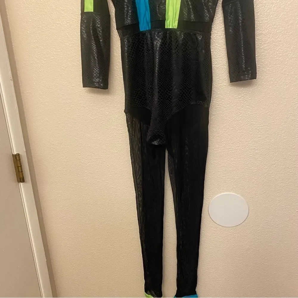 Revolution Dance black neon unitard costume ELECTRIC TOUCH RC22775 LC child